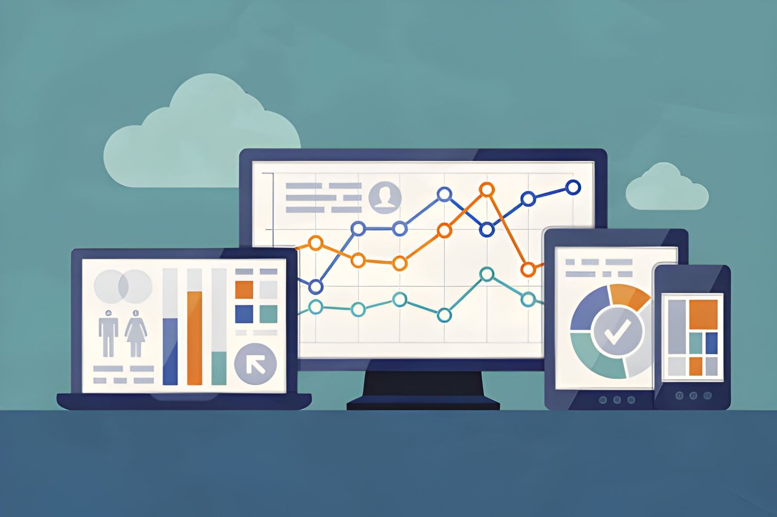Business website shown on desktop, tablet and mobile